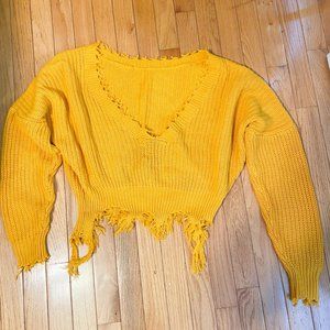 Mustard LF Cropped Sweater